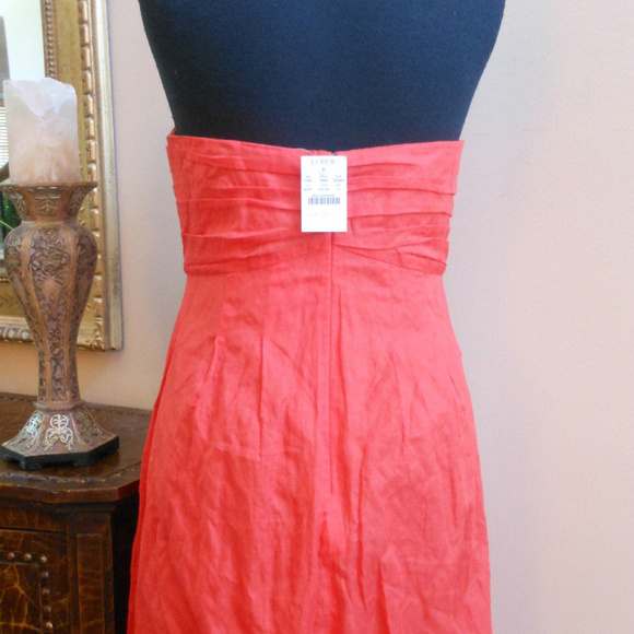 J CREW Strapless Cotton Astin Dress 6 NWT $138 - Picture 6 of 8
